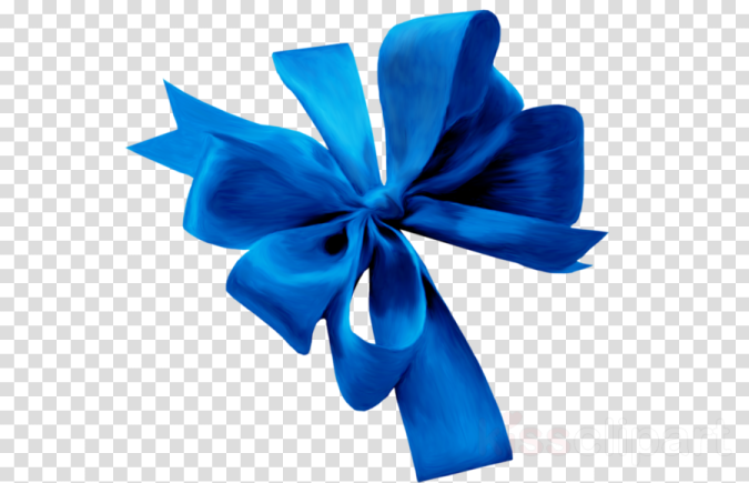 a blue bow on a transparent background