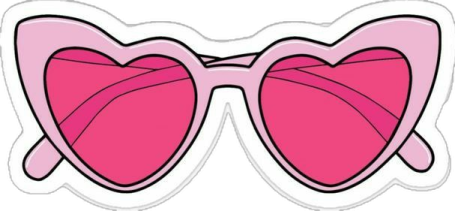 a pair of pink heart shaped sunglasses