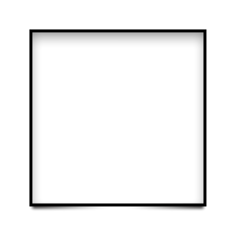 a black frame on a white background