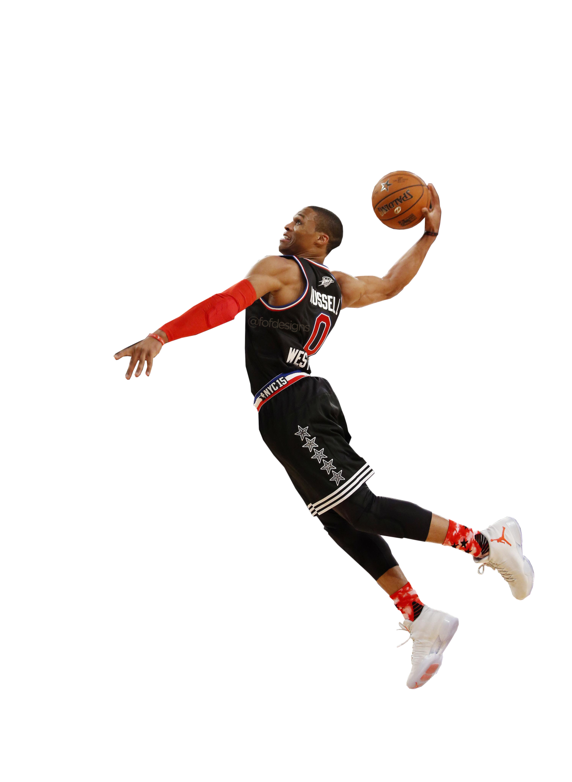 a basketball player is jumping in the air