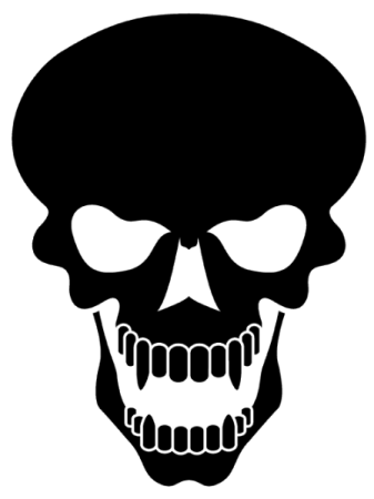a black and white image of a skull