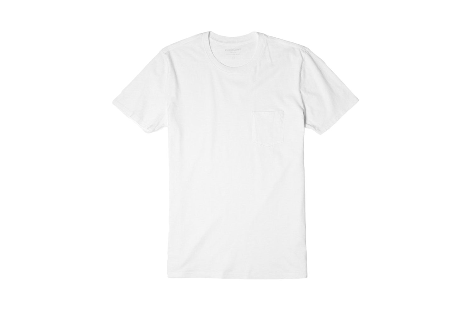 a white t - shirt with a pocket on the front