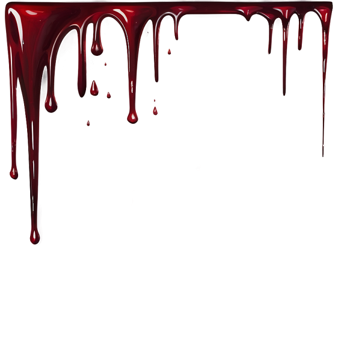 blood dripping on a white background