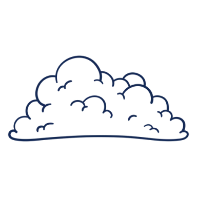 a drawing of clouds on a white background