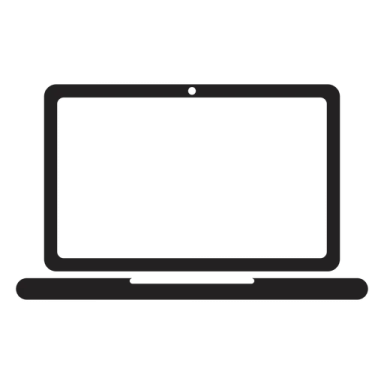 a laptop icon on a white background