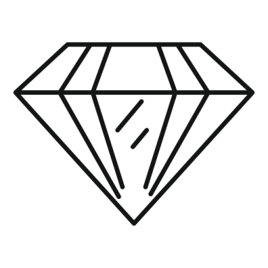 a black and white diamond icon