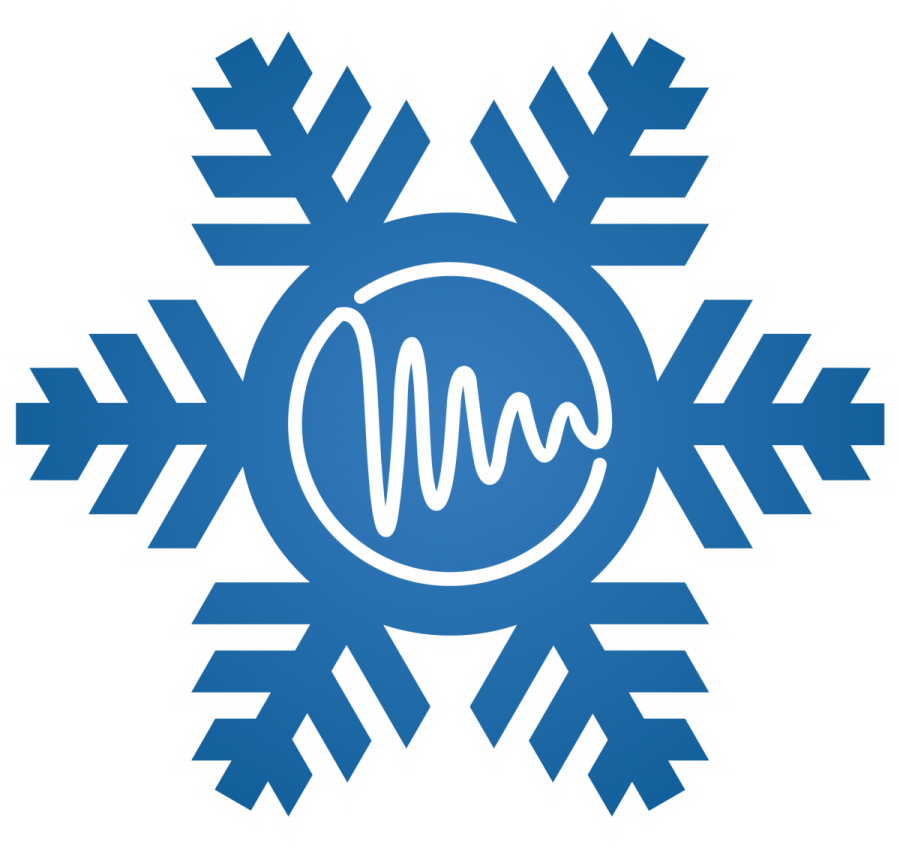 a snowfl logo with the letter m in the middle
