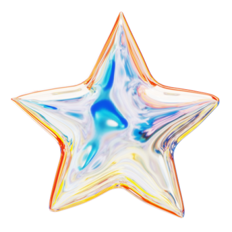 a colorful glass star orname