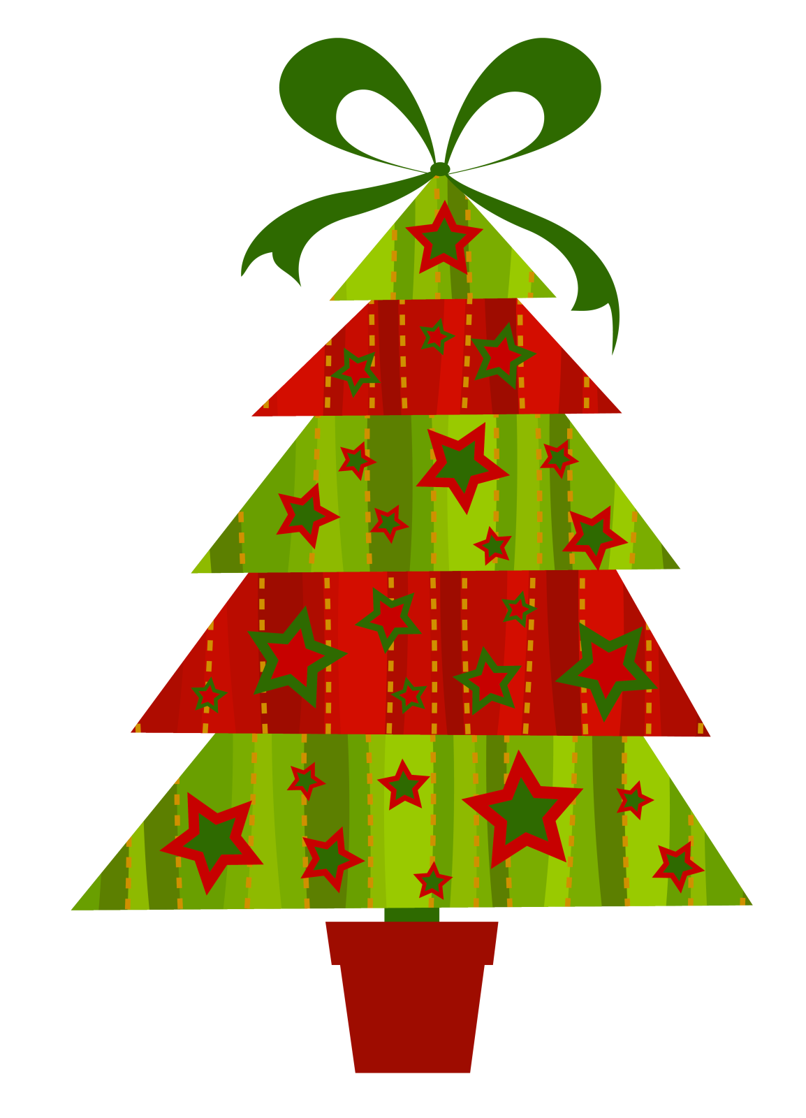 a christmas tree with red and green decorations