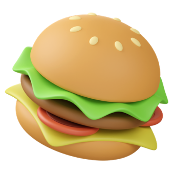 a hamburger on a white background