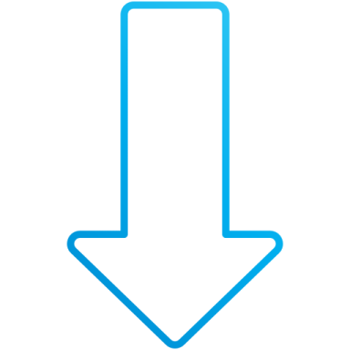a blue arrow icon on a white background