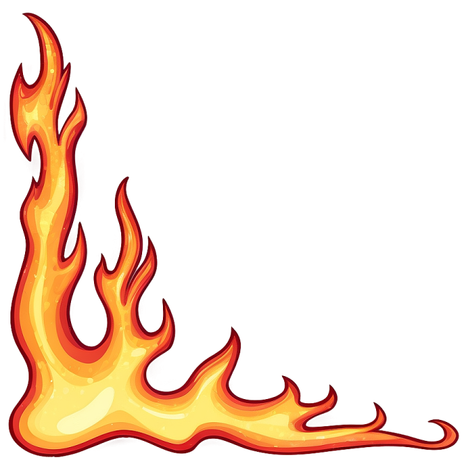 a burning flame on a white background
