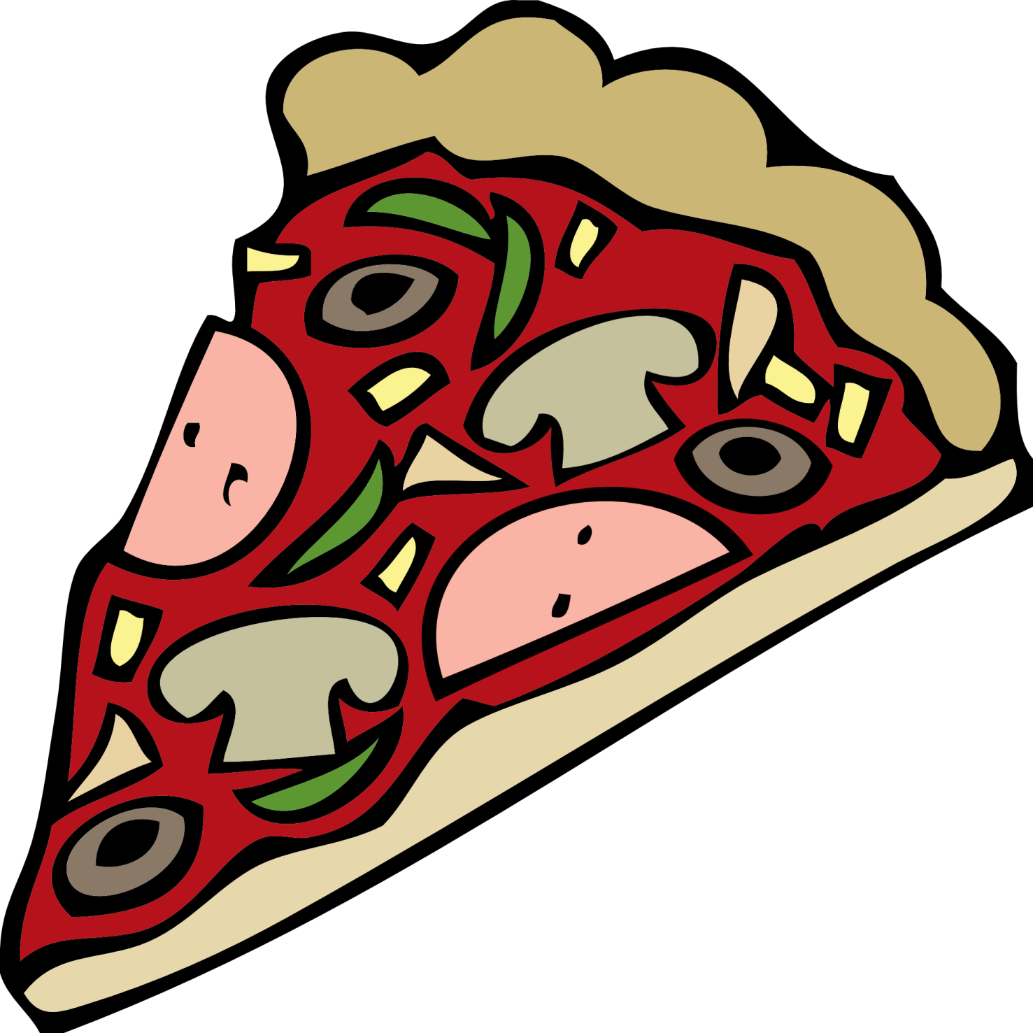 a slice of pizza on a white background
