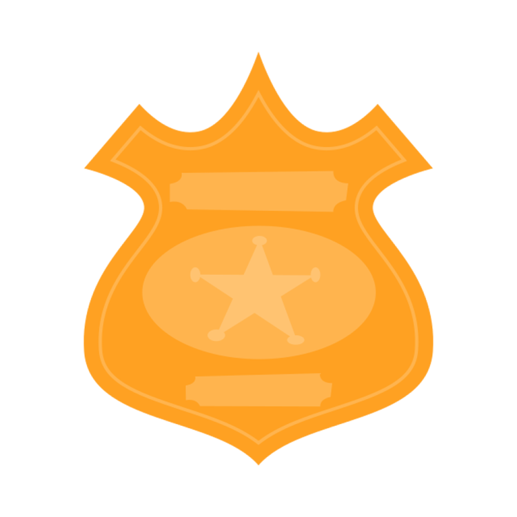 a badge with a star on it
