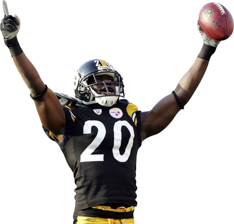 a football player with his arms in the air