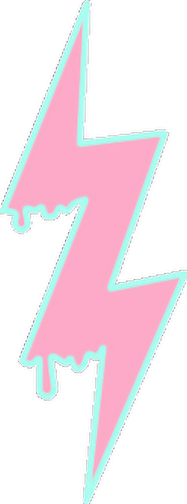 a pink lightning bolt on a white background