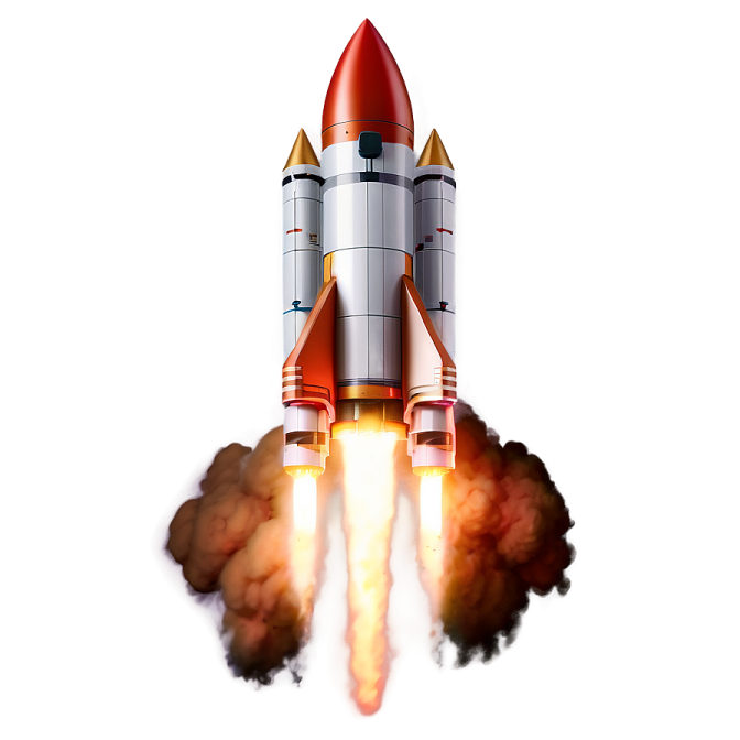a rocket with smoke coming out of it