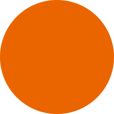 an orange circle with a white background