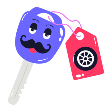 a car key with a smiley face on it
