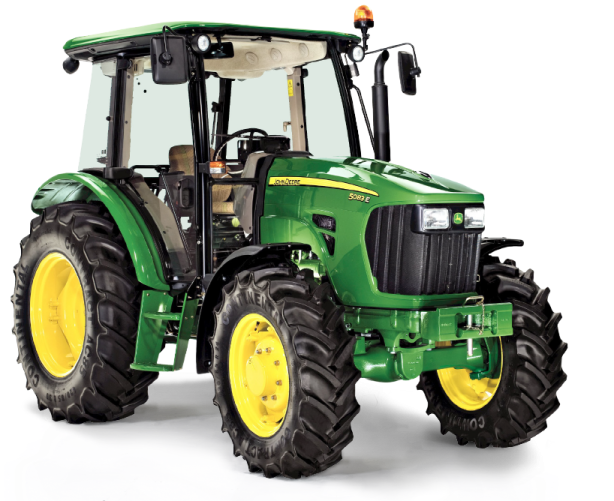 a green tractor on a white background