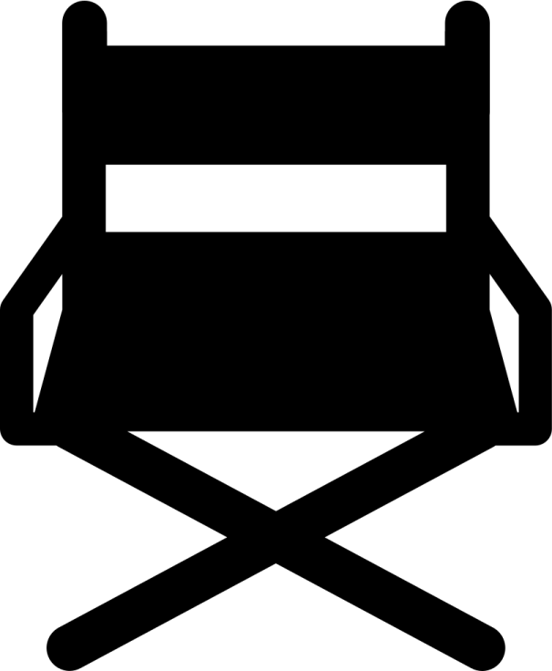 a black and white silhouette of a chair