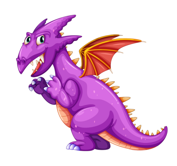 a purple dragon with orange and yellow wings