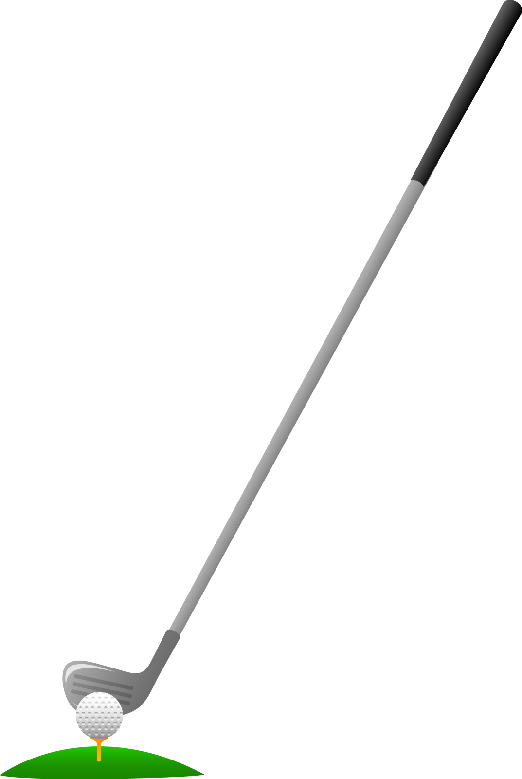 a golf ball and driver on a white background