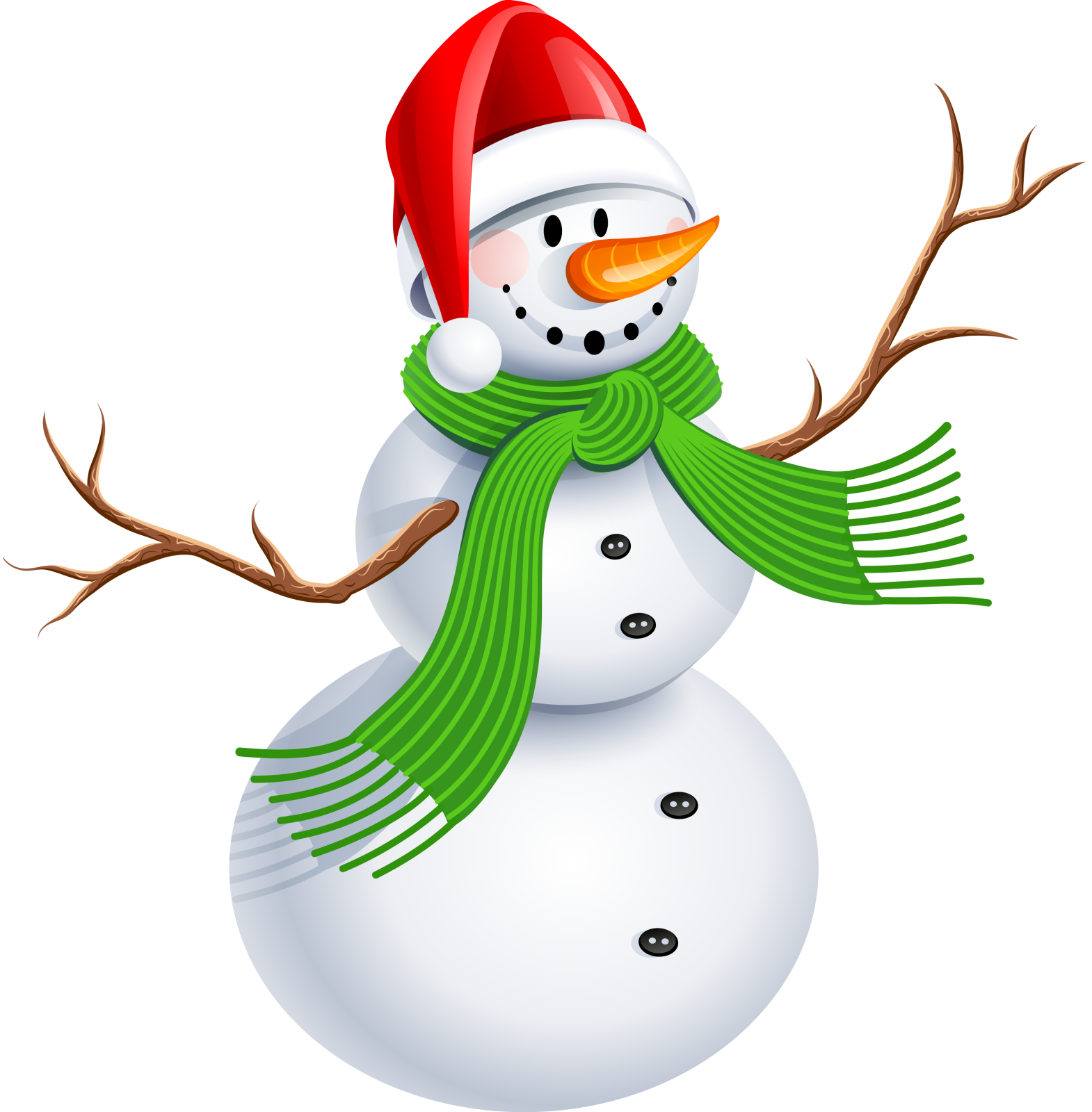 a snowman wearing a santa hat and scarf