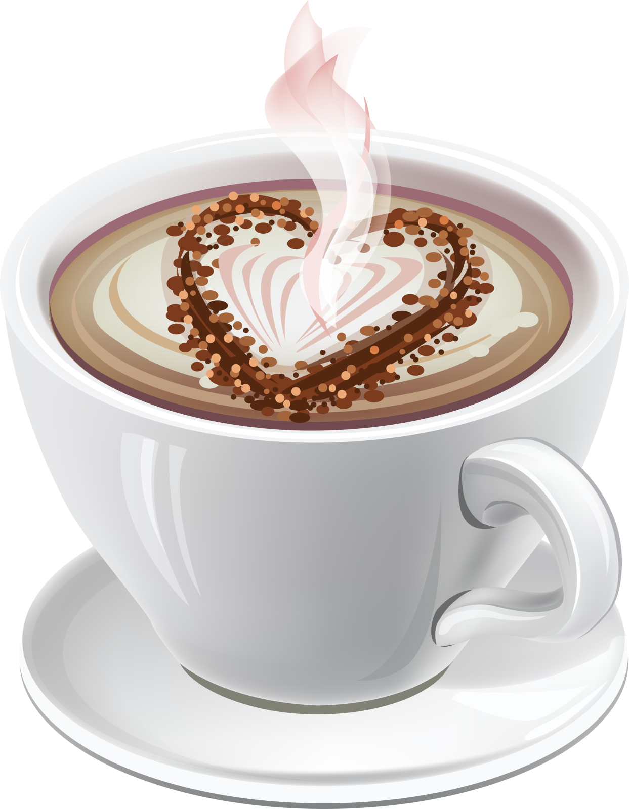 a cup of coffee with beans on top