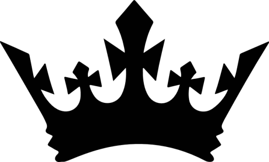 a black and white silhouette of a crown