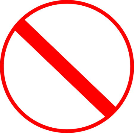 a no entry sign on a white background