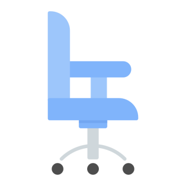a blue office chair on a white background