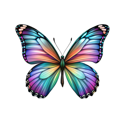 a colorful butterfly on white background