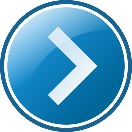 a blue button with a white arrow on it