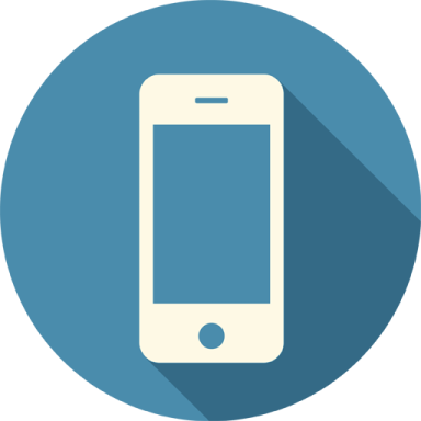 a phone icon with a long shadow