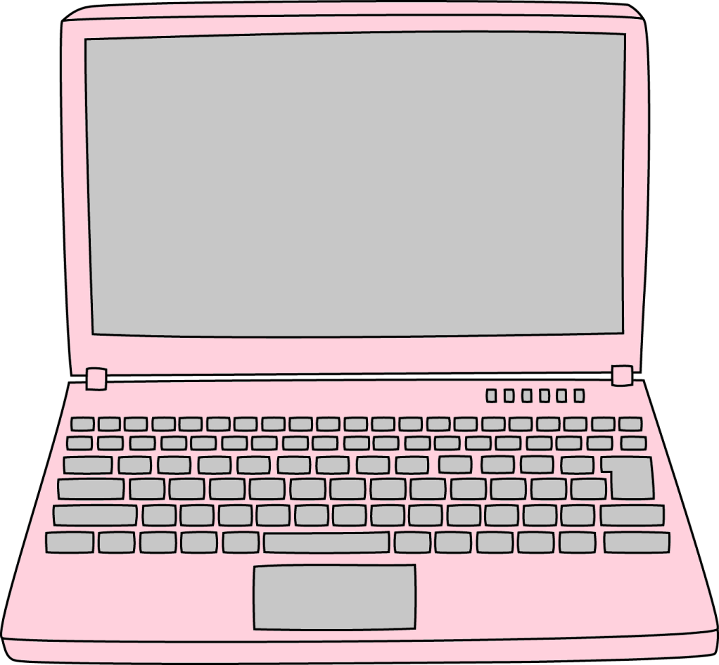 a laptop computer with a blank screen