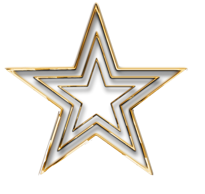 a gold star on a white background