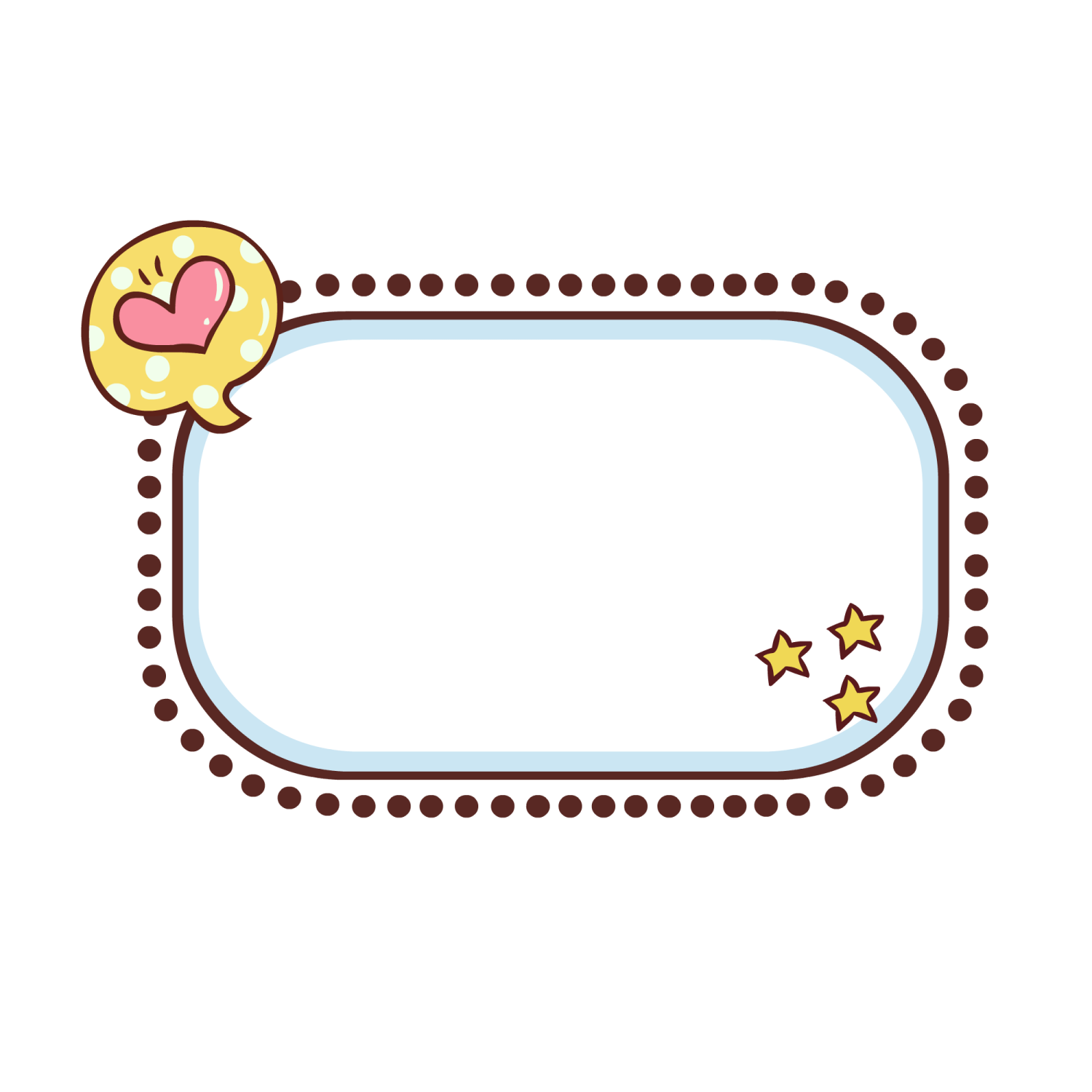 a blue frame with stars and a heart