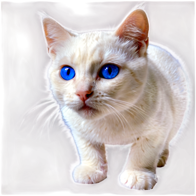 a white cat with blue eyes