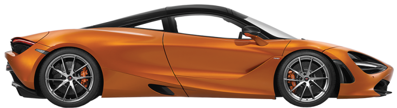 an orange sports car on a white background