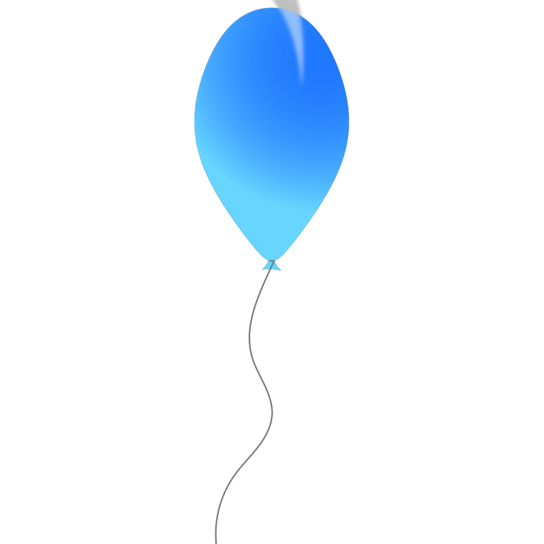 a blue balloon with a string attached to it