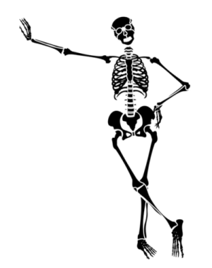 a skeleton with its arms spread out