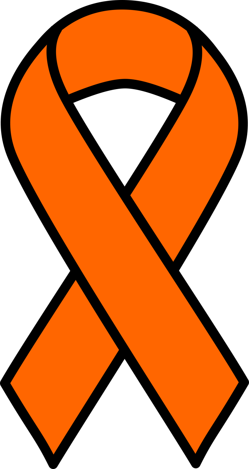 an orange ribbon on a white background