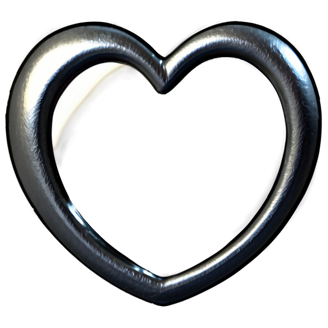 a black heart shaped object on white background