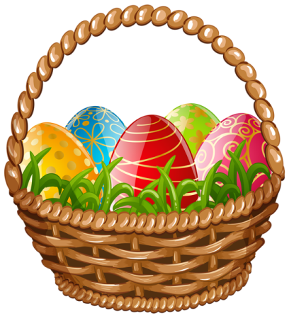 a basket filled with colorful easter eggs