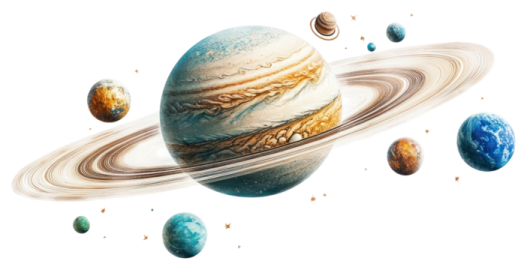 an image of the planets and their satellites
