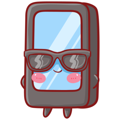a cartoon phone with sunglasses on it