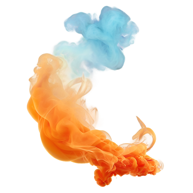 orange and blue smoke
