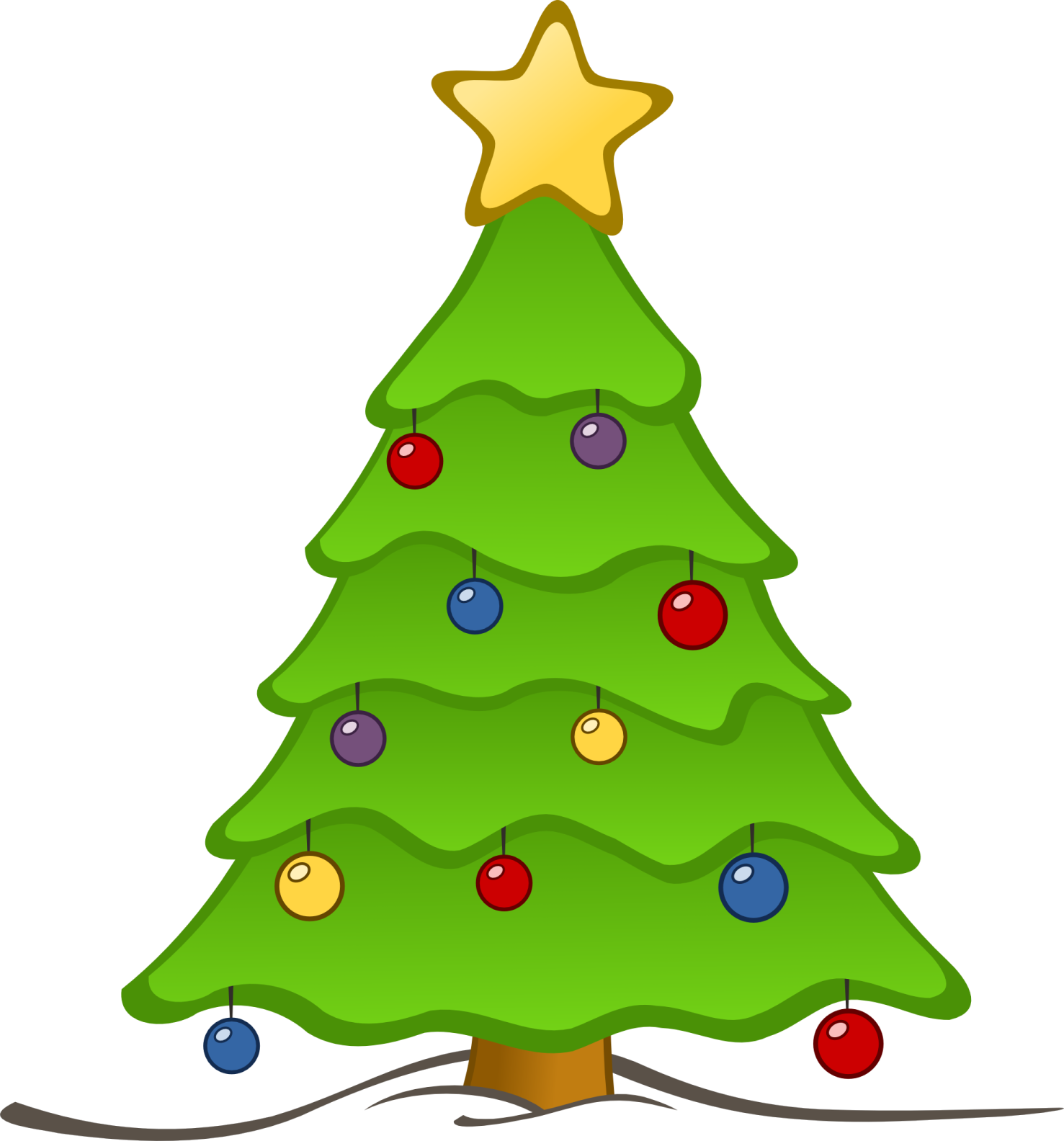 a christmas tree with ornaments and a star