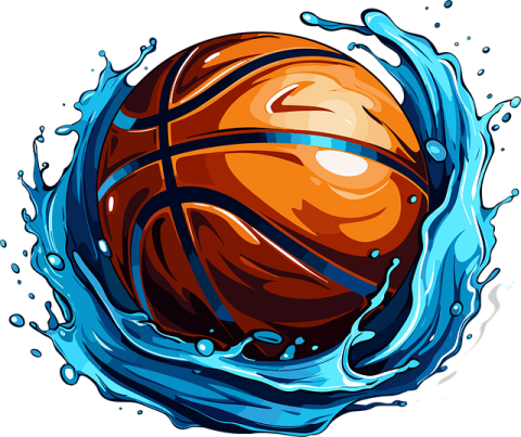 a basketball ball in the water